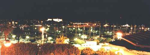 view over Port Vauban by night