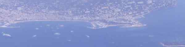 View of Cannes flying into Nice on the Cote d'Azur