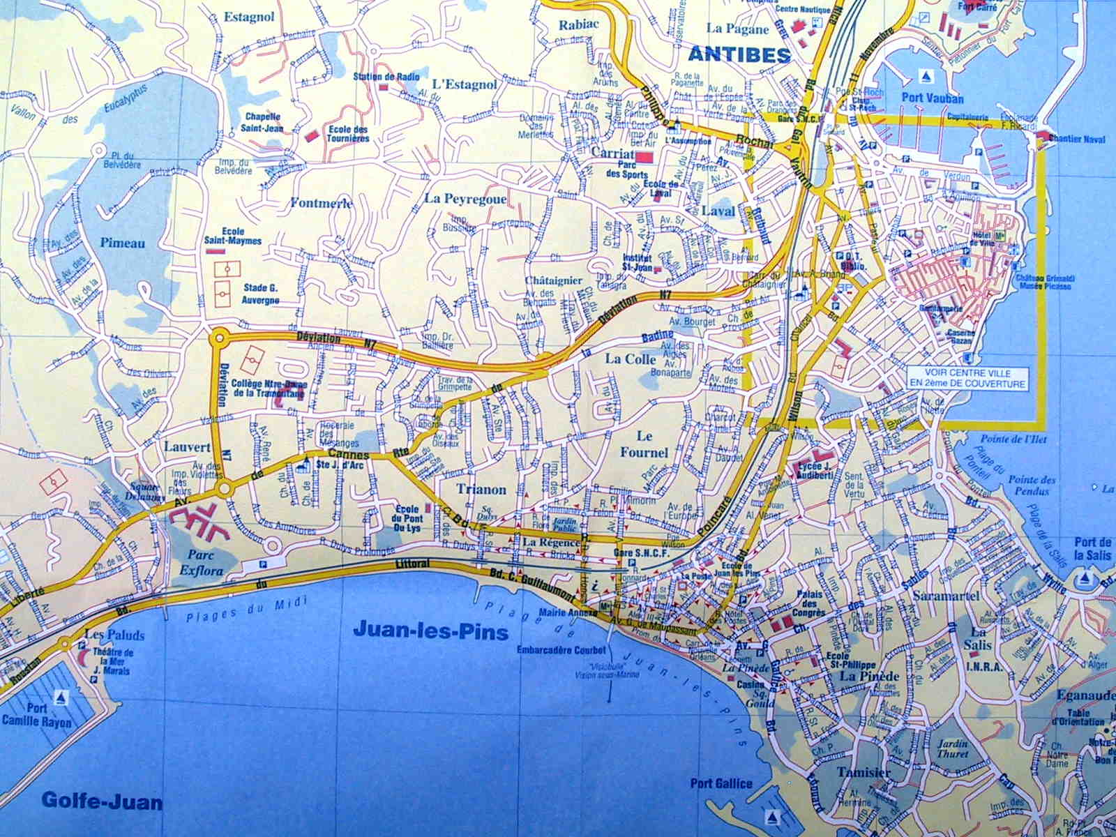 Maps of Antibes, Cap d'Antibes and Juan les Pins